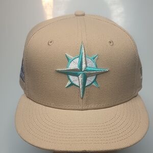 9fifty Tan Cap with Teal Compass Design